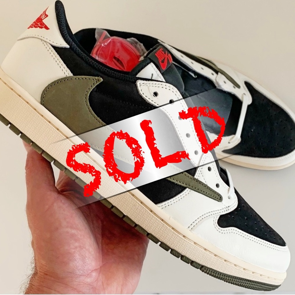 ❌SOLD🎁Jordan 1 Retro OG x Travis Scott Low Olive W. Fits Mens 12